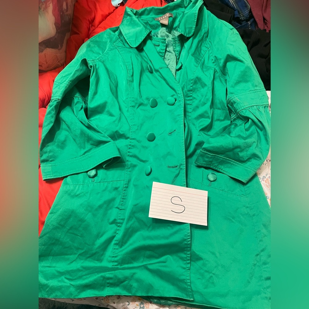 super pretty green Kenar trench coat Small